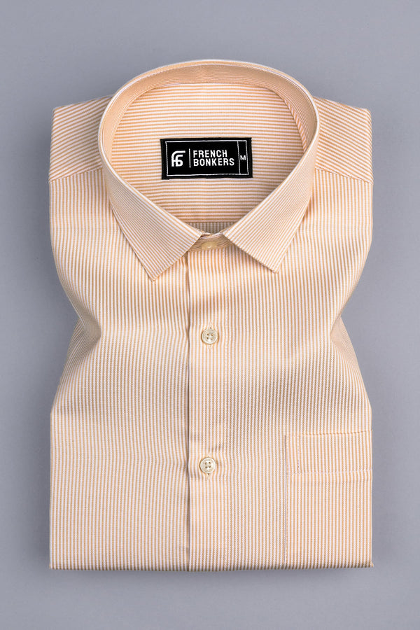 Masculine light yellow stripe shirt