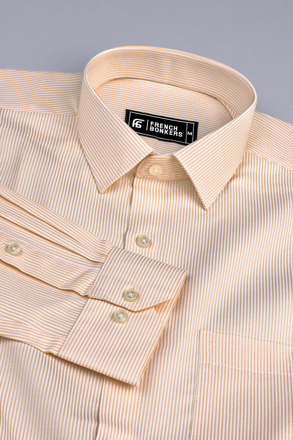 Masculine light yellow stripe shirt