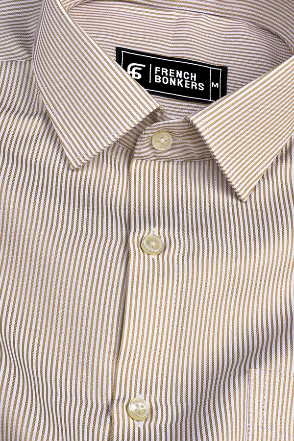 Masculine dark brown stripe shirt