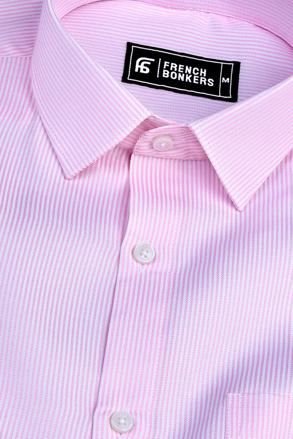 Masculine light pink stripe shirt