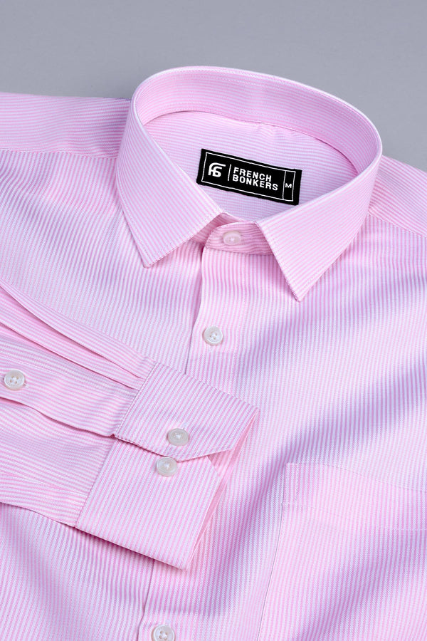 Masculine light pink stripe shirt