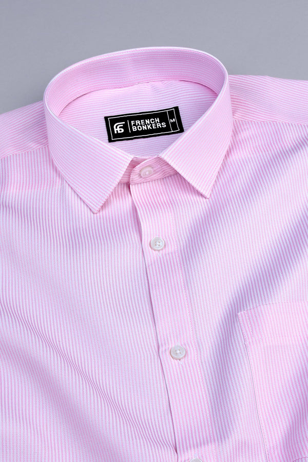 Masculine light pink stripe shirt