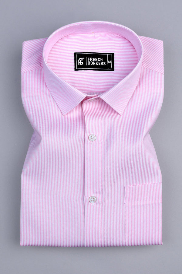 Masculine light pink stripe shirt