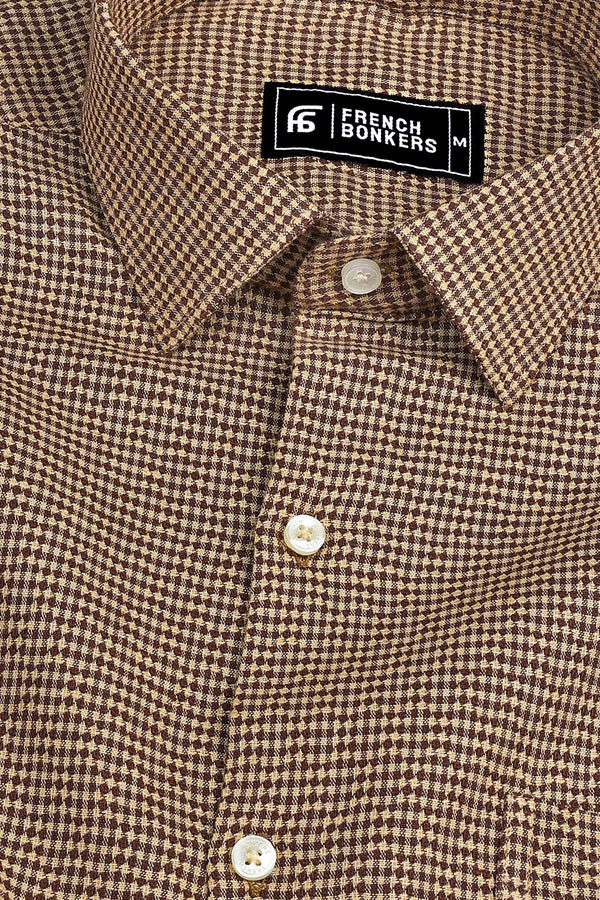 Dark with Light brown ruff check style shirt