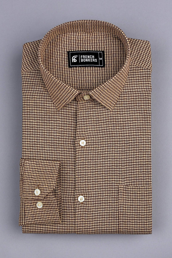 Dark with Light brown ruff check style shirt