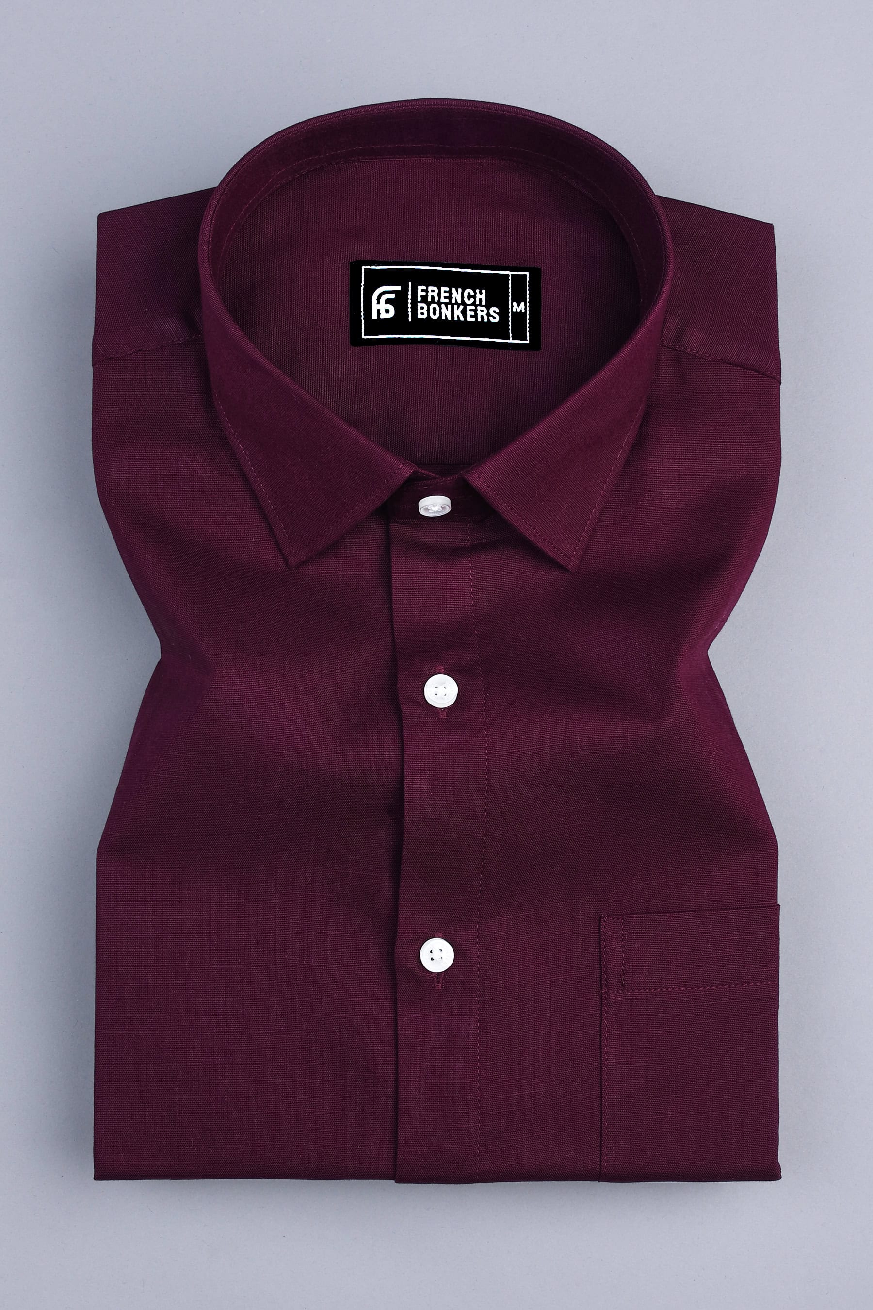 Shiny dark brown cotton linen shirt