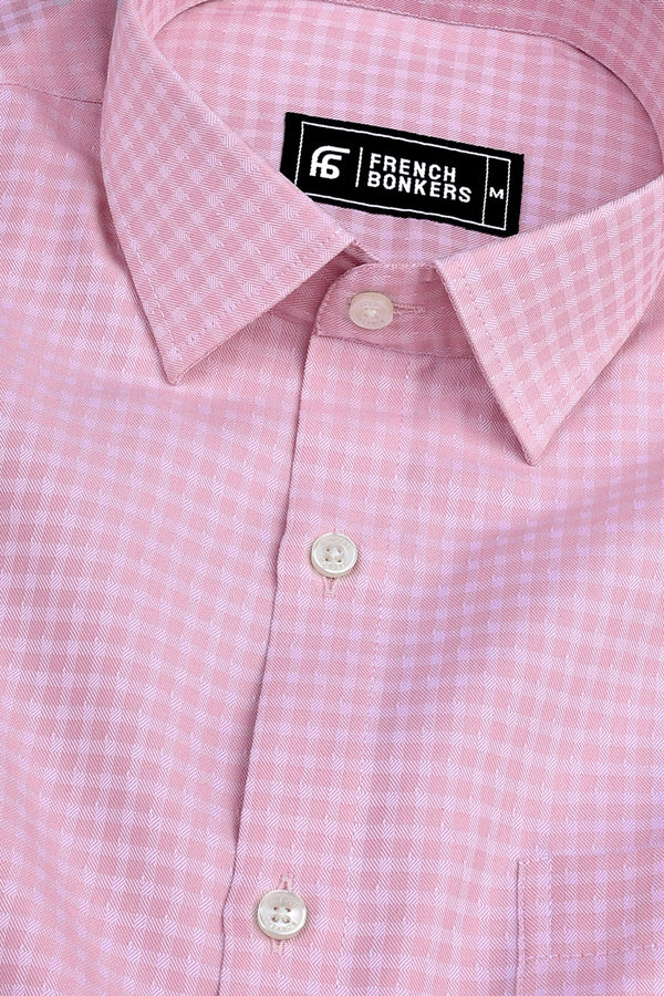 Lumina light pink check shirt