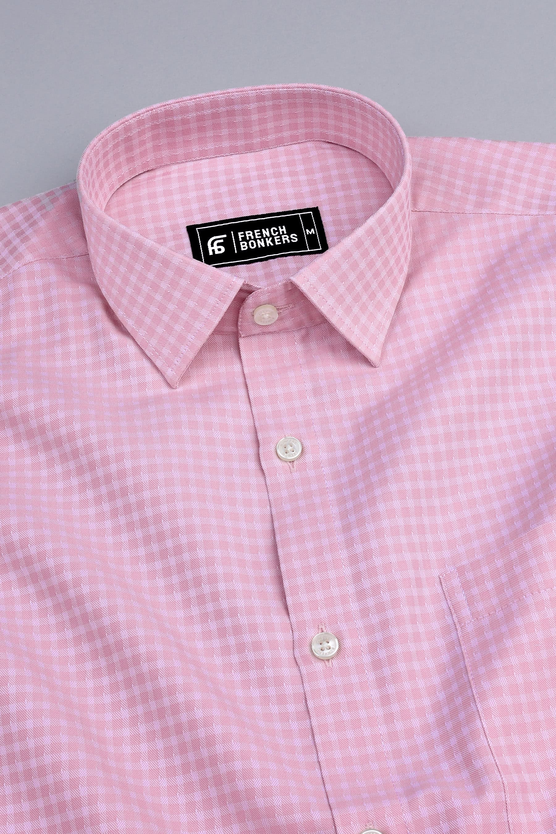 Lumina light pink check shirt