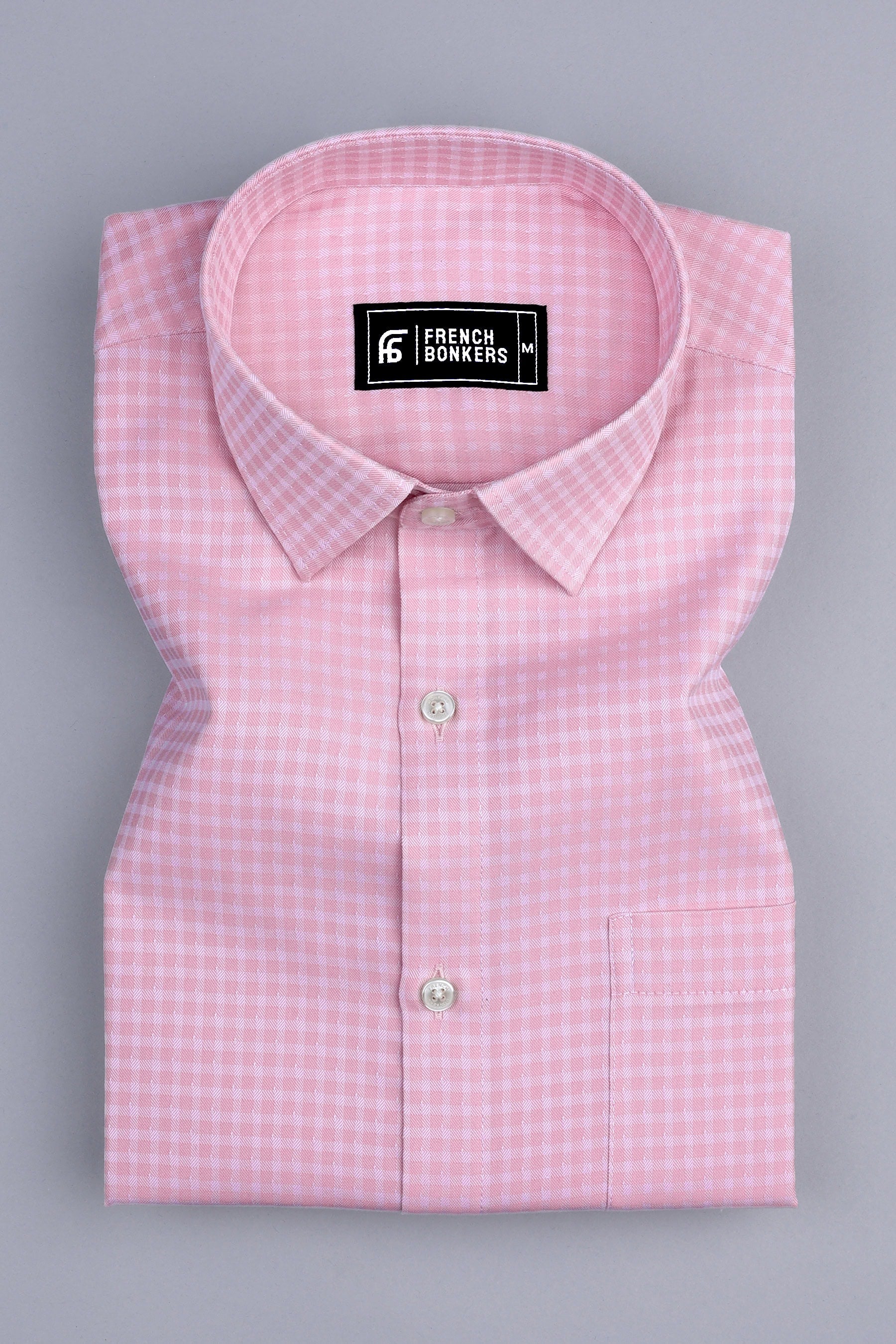 Lumina light pink check shirt