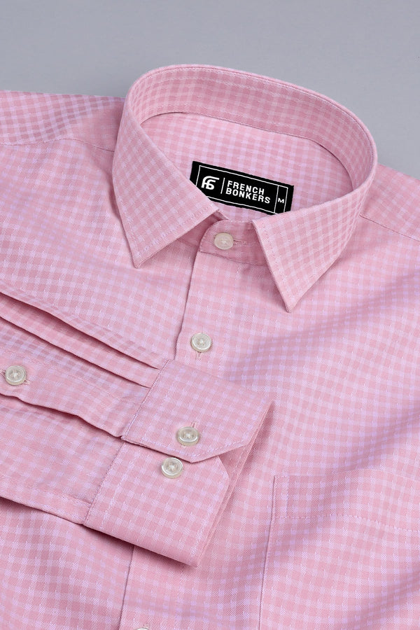 Lumina light pink check shirt