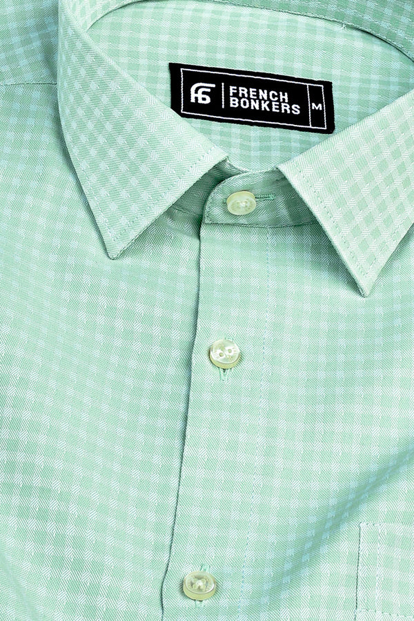 Lumina light green check shirt