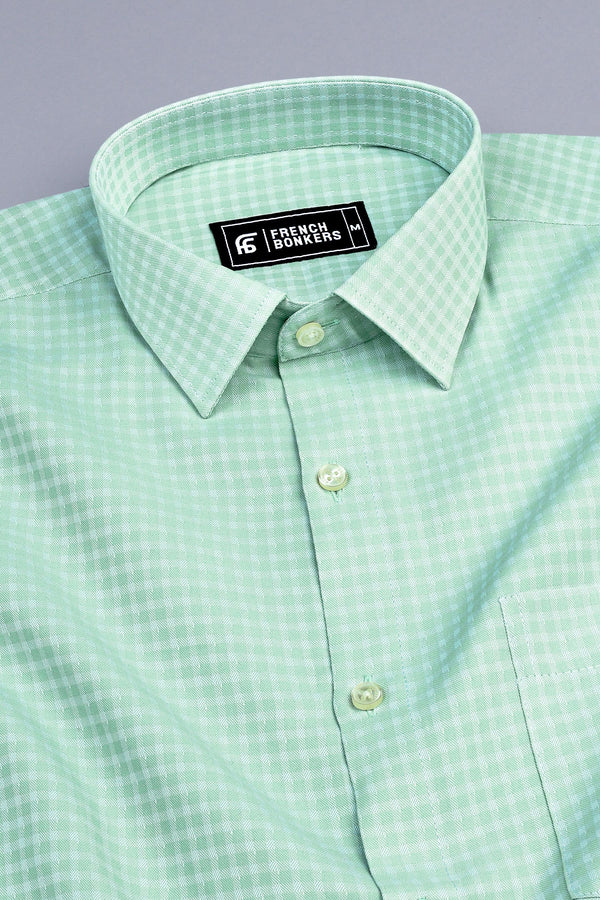 Lumina light green check shirt