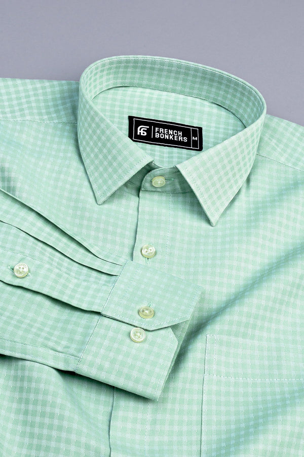 Lumina light green check shirt