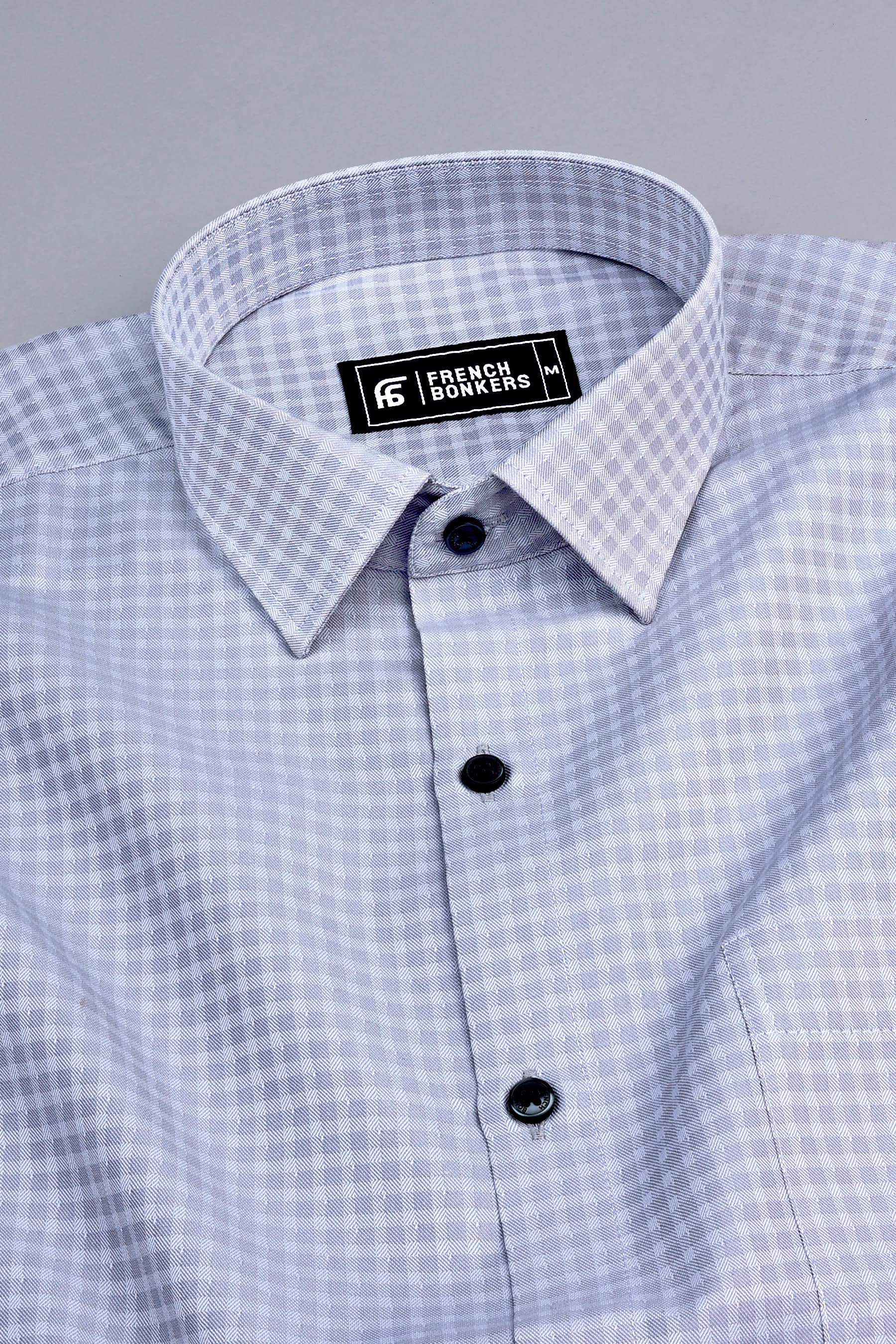 Lumina light grey check shirt