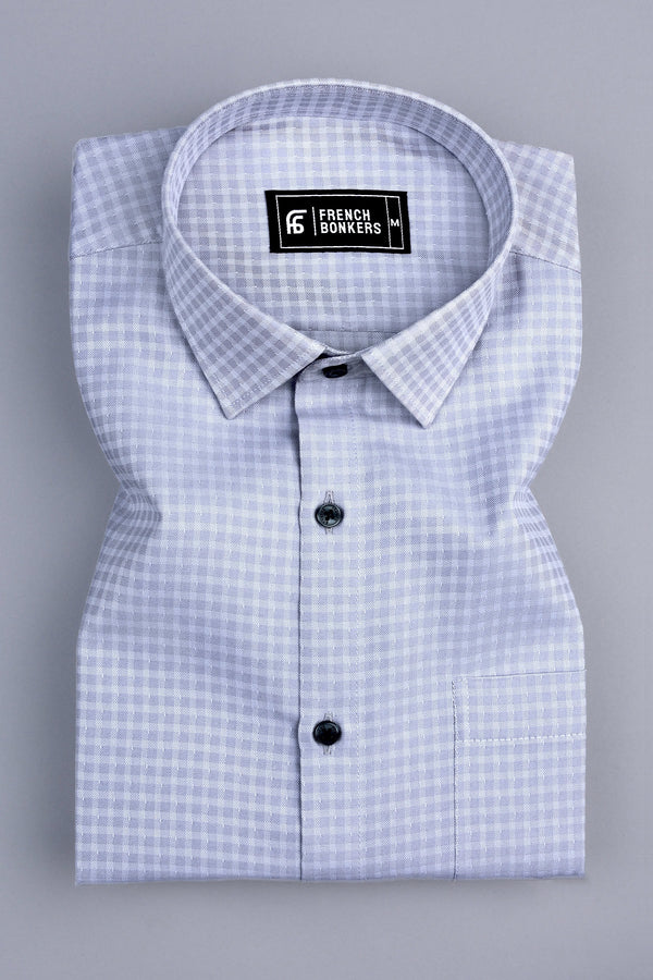 Lumina light grey check shirt