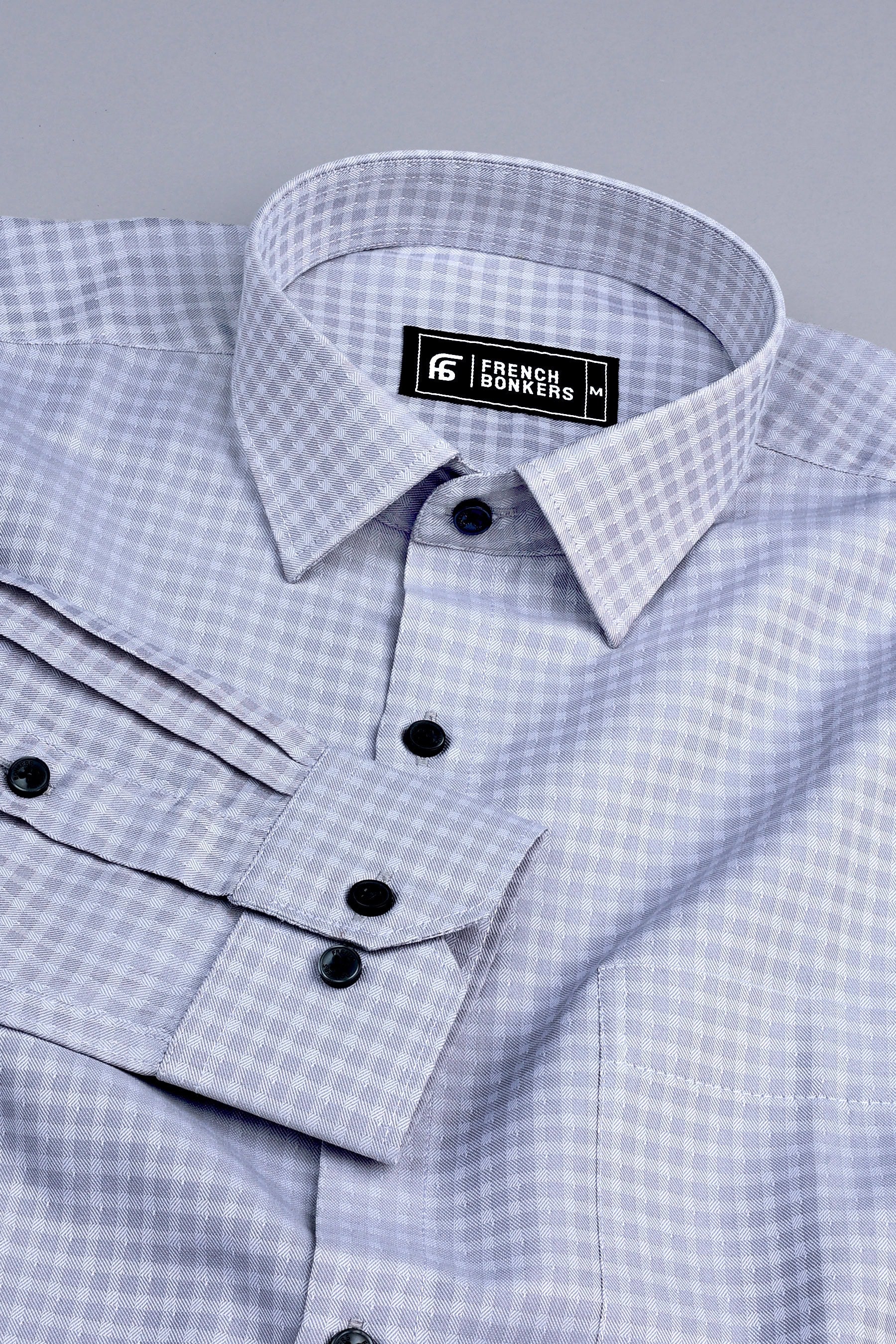 Lumina light grey check shirt