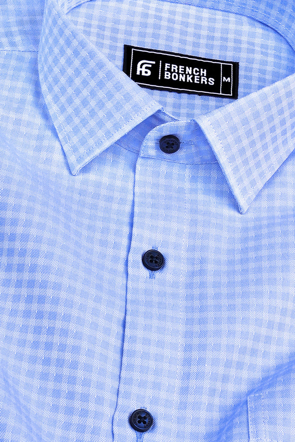 Lumina light blue check shirt