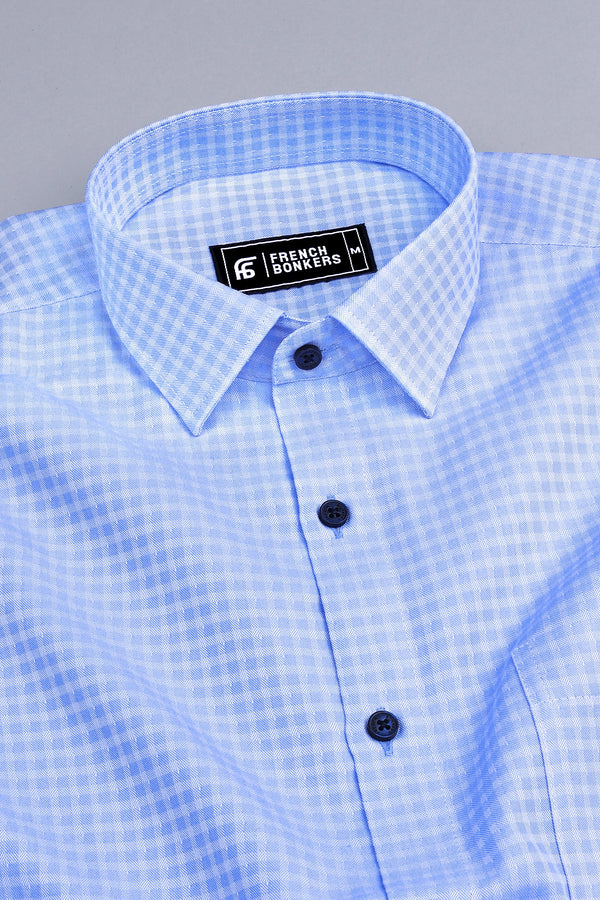 Lumina light blue check shirt