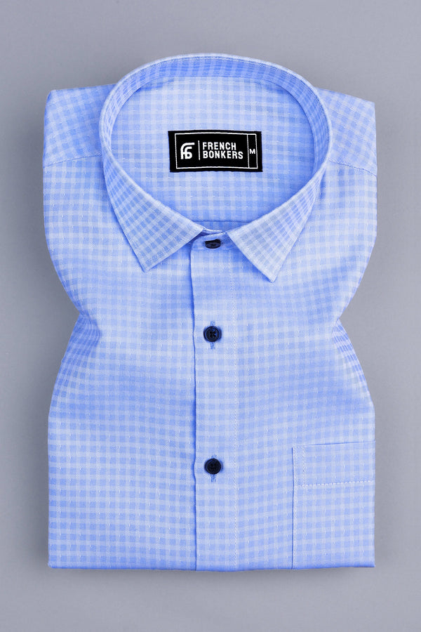 Lumina light blue check shirt