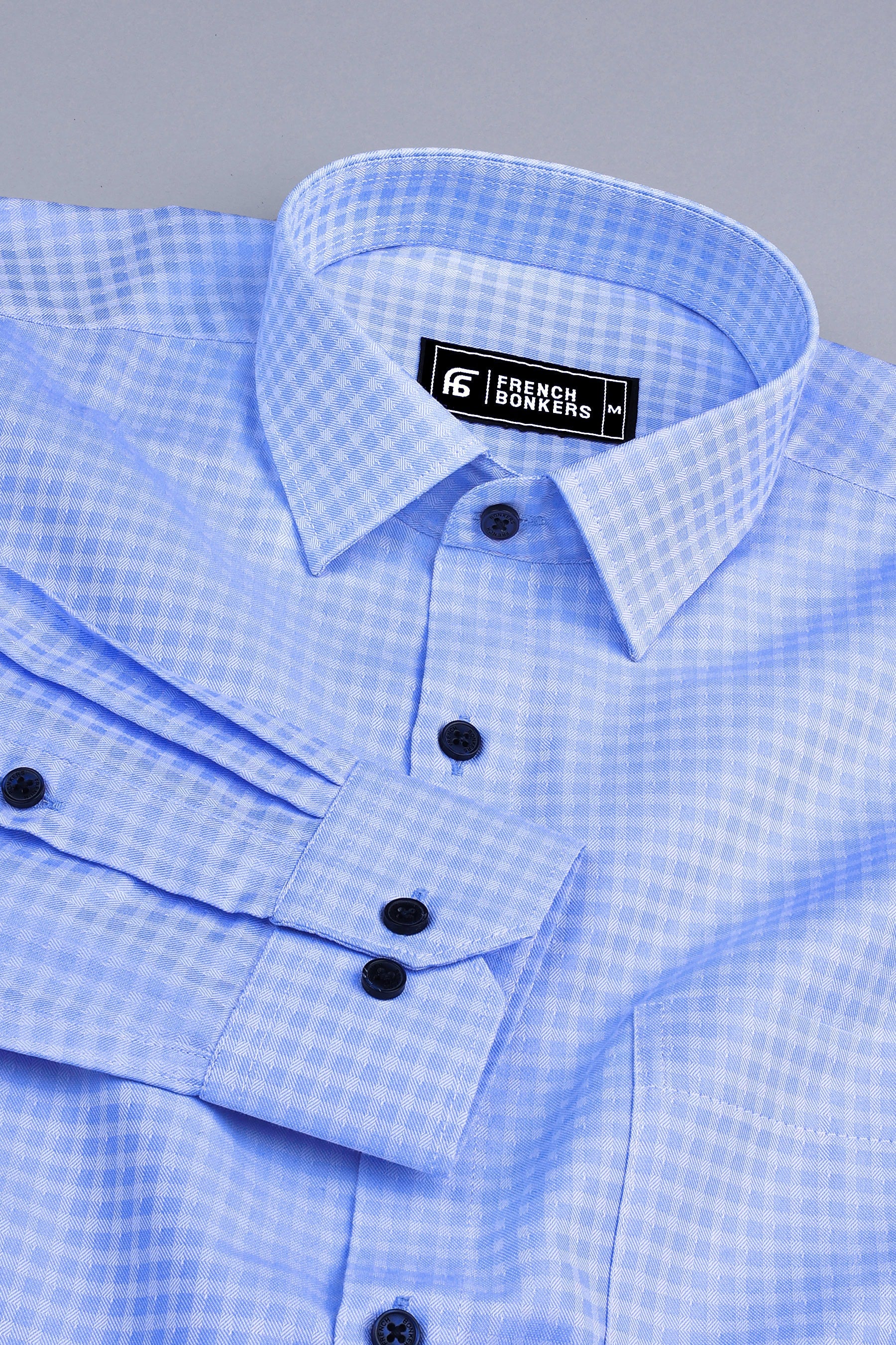 Lumina light blue check shirt