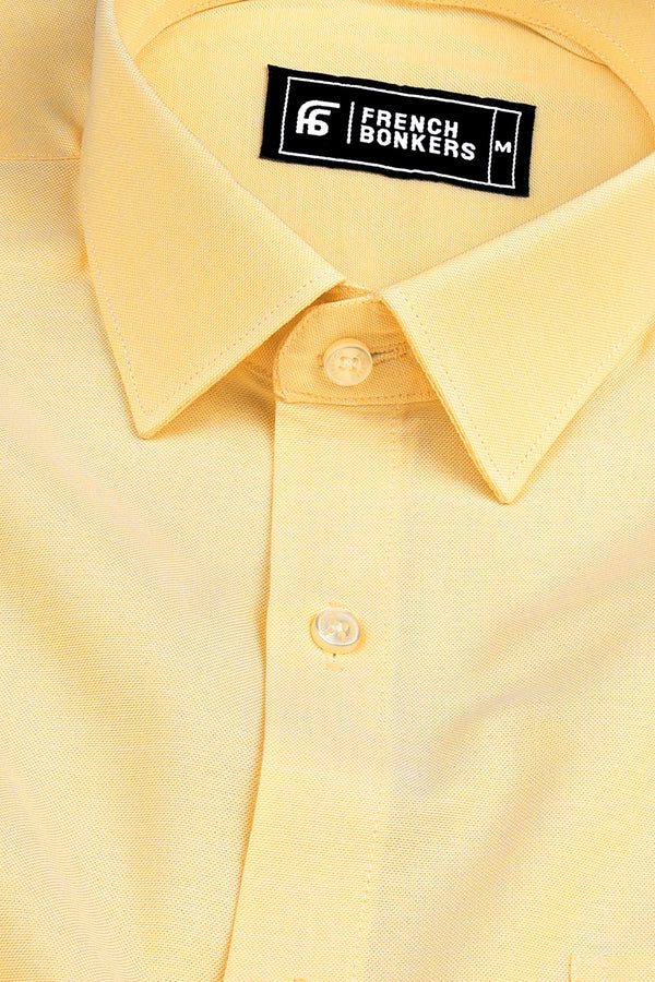 Yellow Premium Oxford solid shirt