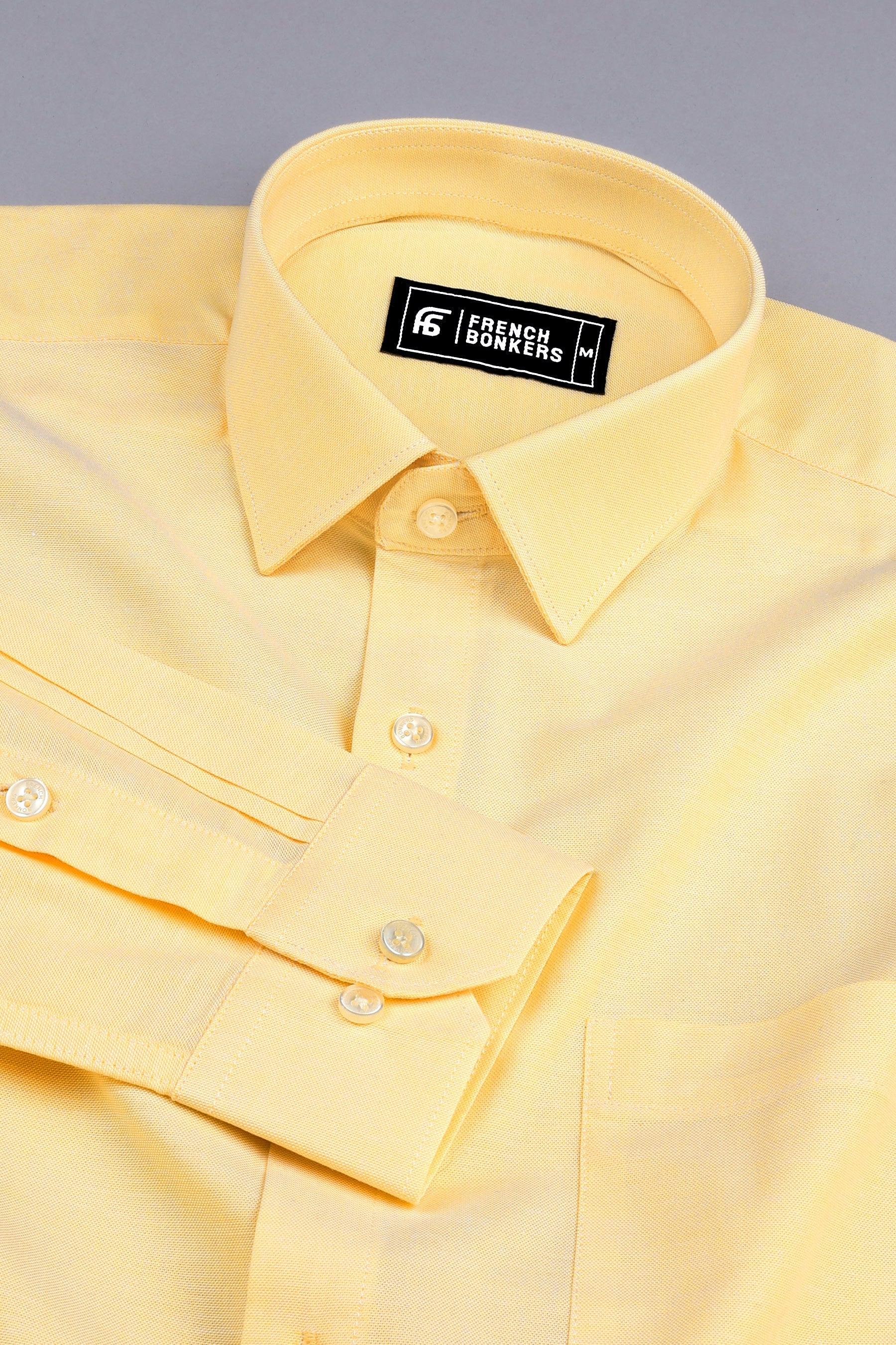 Yellow Premium Oxford solid shirt