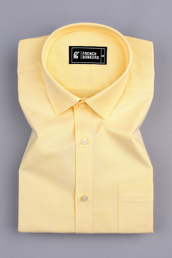 Yellow Premium Oxford solid shirt