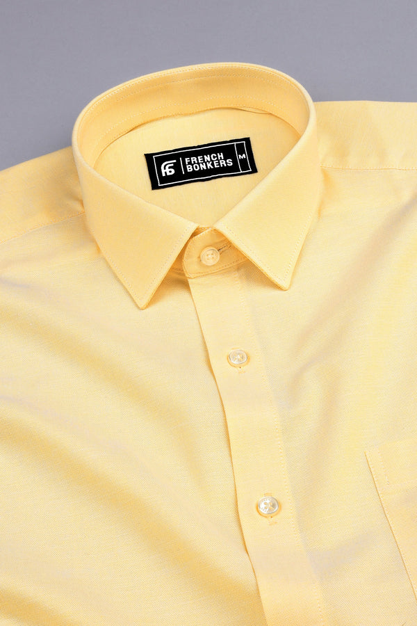 Yellow Premium Oxford solid shirt