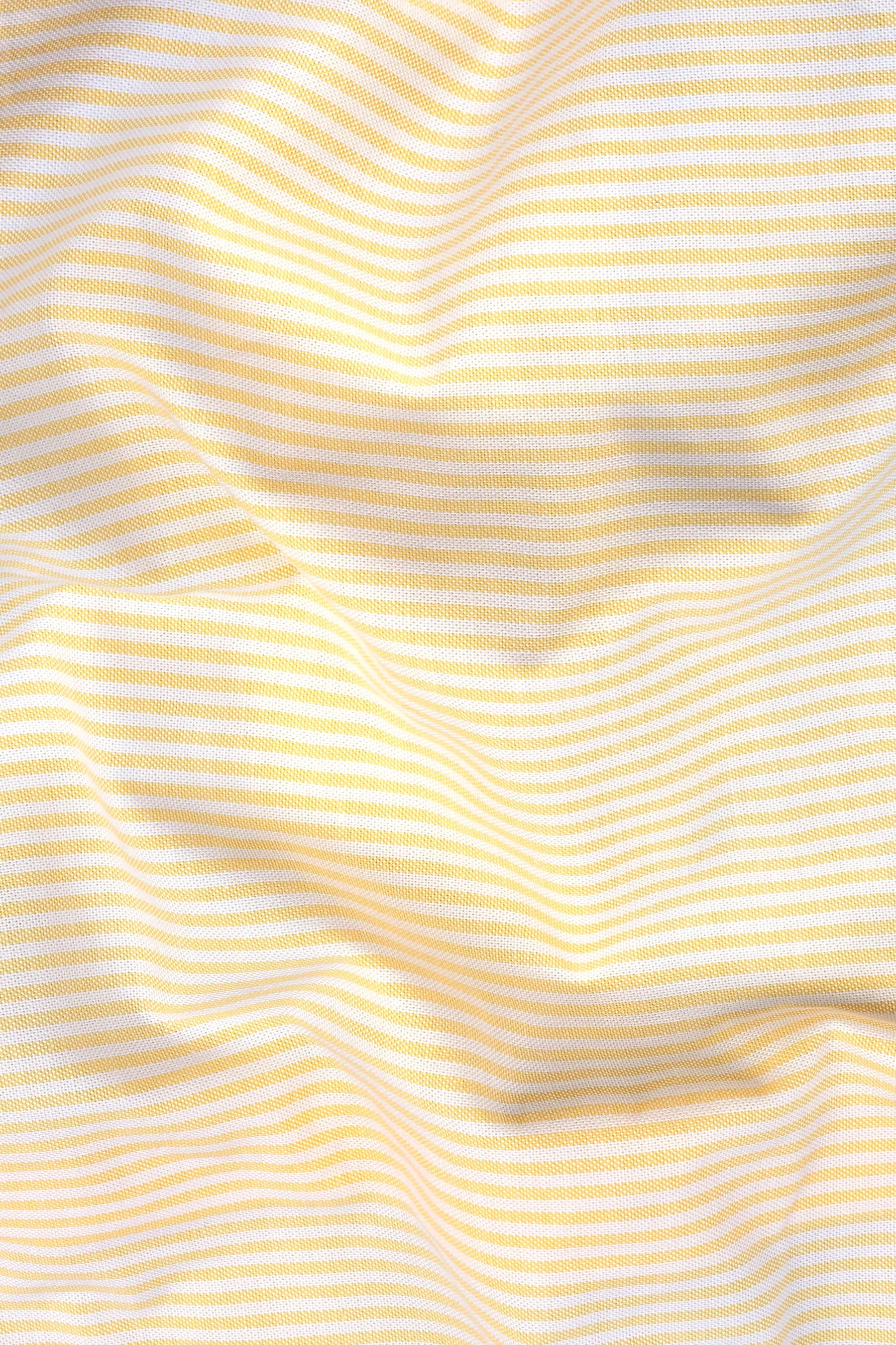 Butter yellow and white oxford stripe shirt