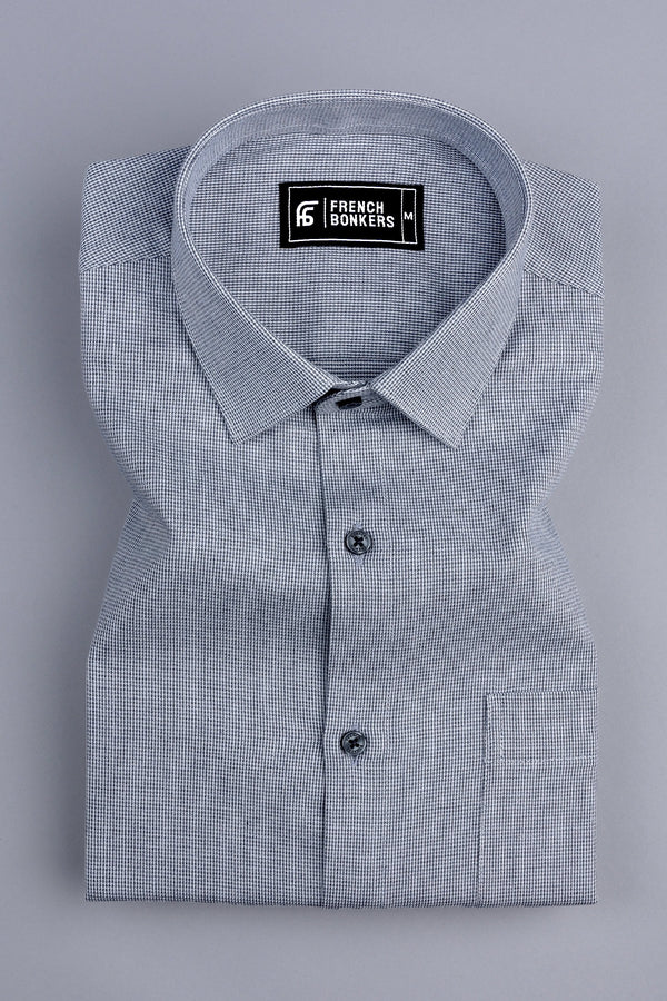 Vestia dark grey cotton solid shirt