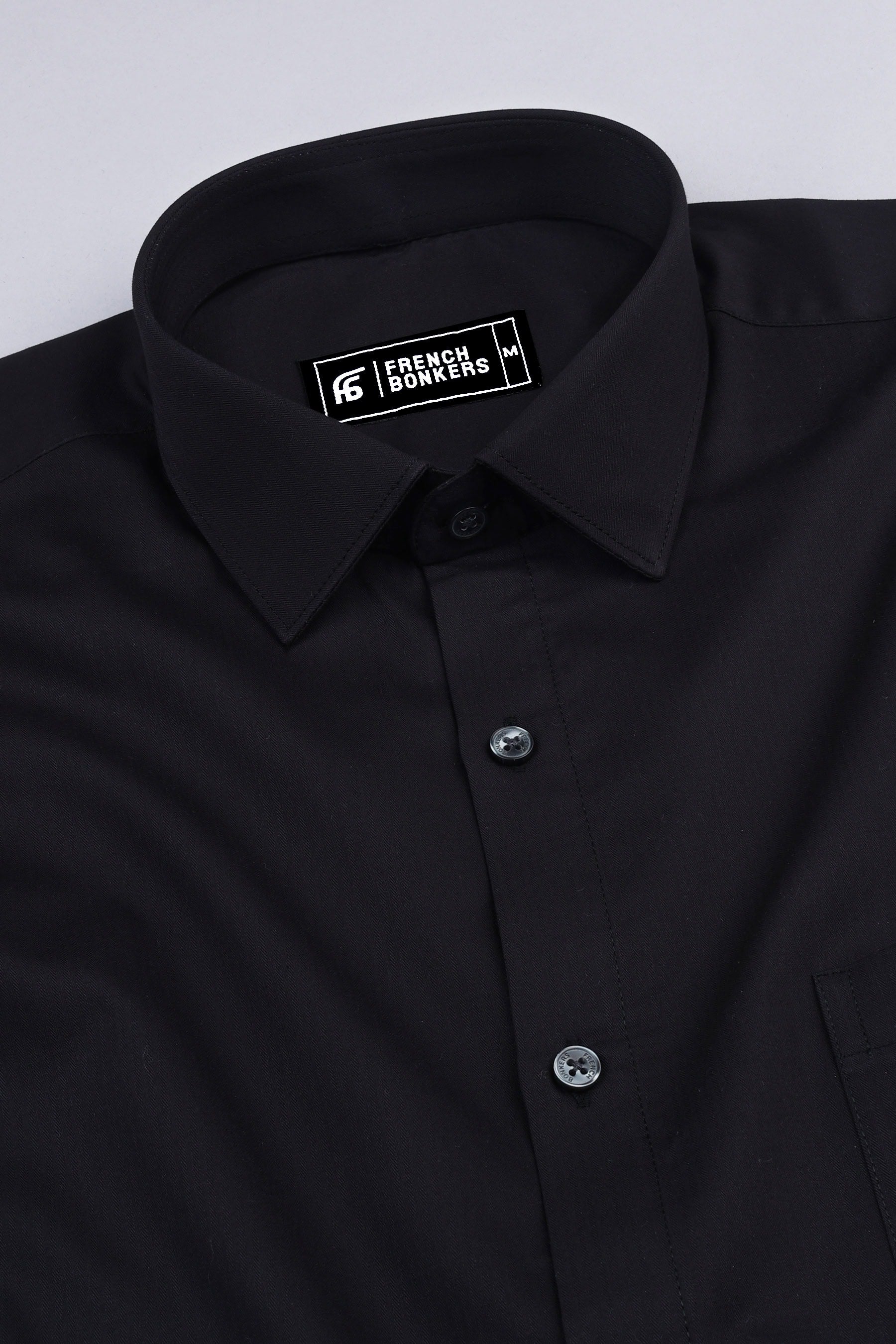 Soot black poplin solid shirt