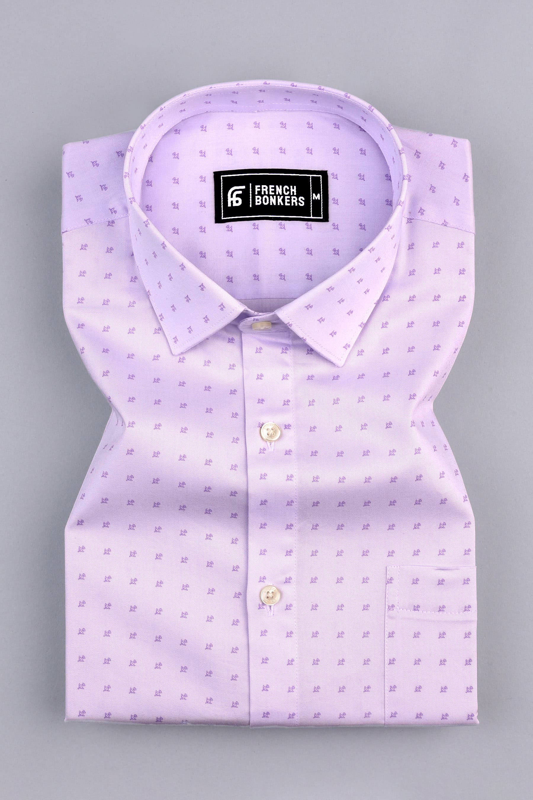 Light purple kite printed cotton shirt