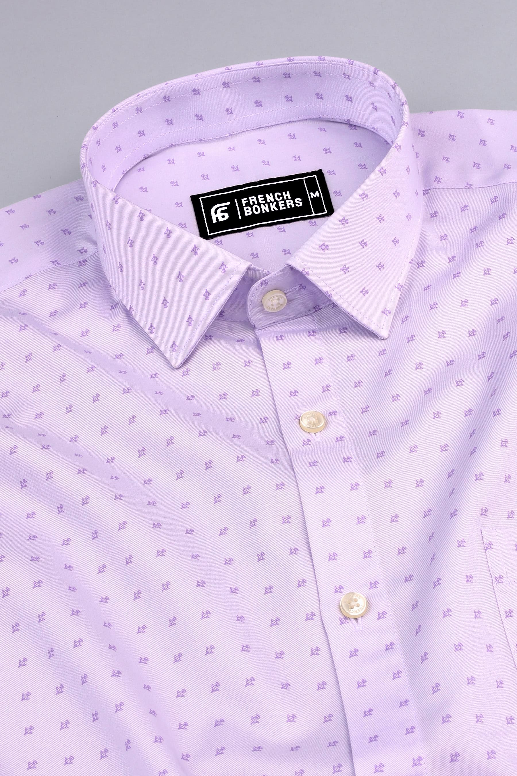 Light purple kite printed cotton shirt