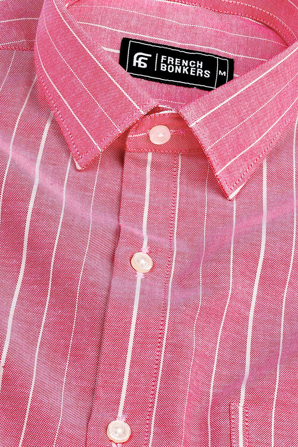 Light red with cream stripe shirt