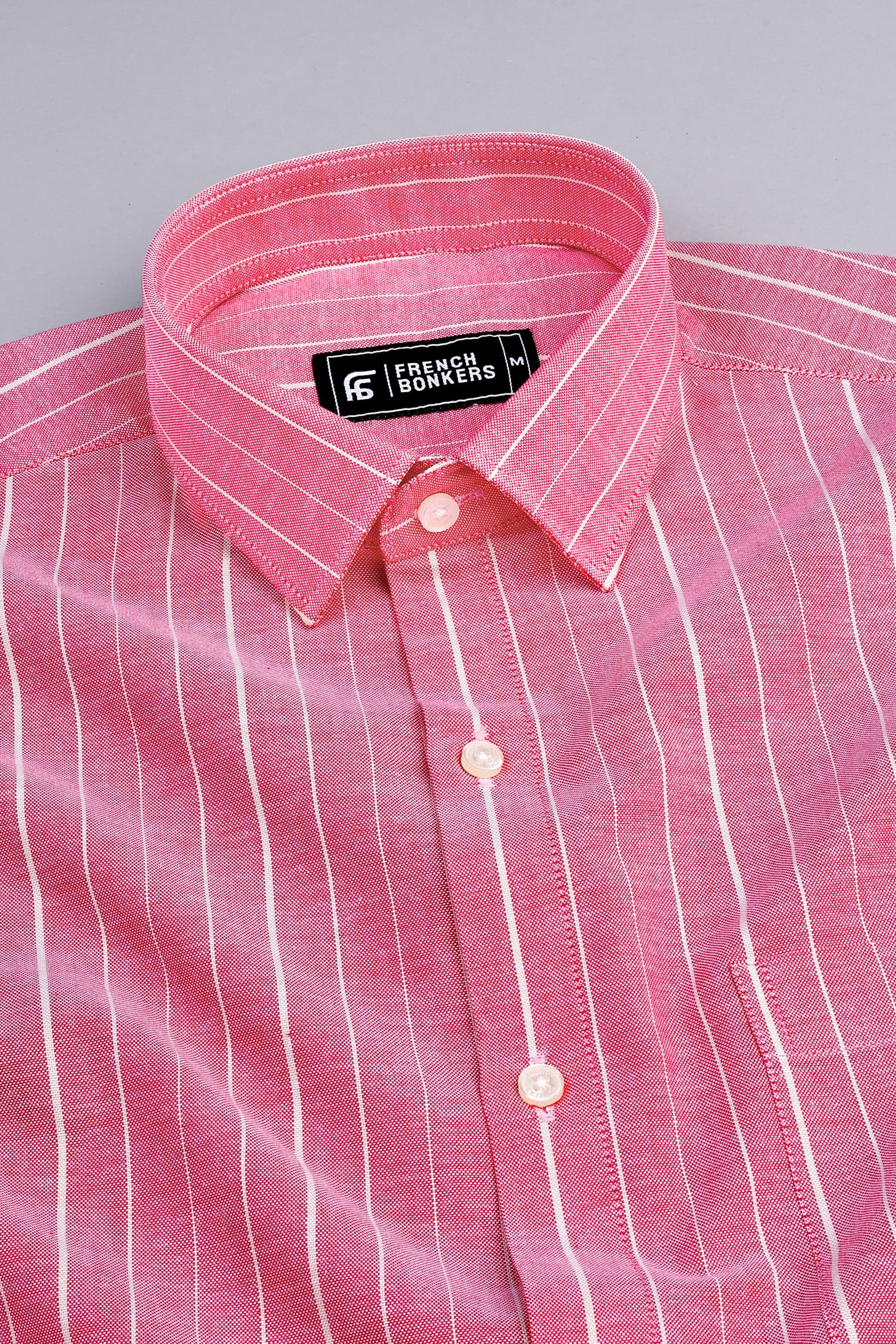 Light red with cream stripe shirt