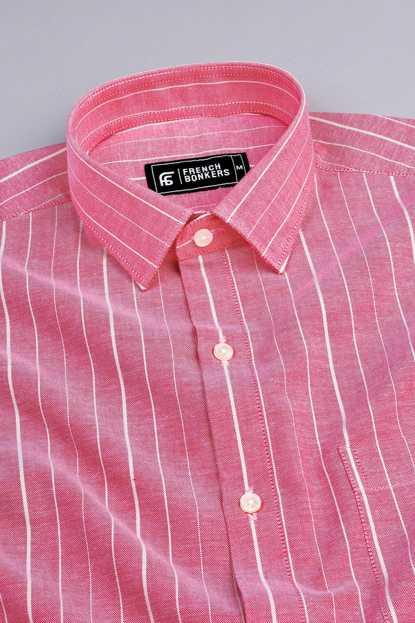 Light red with cream stripe shirt