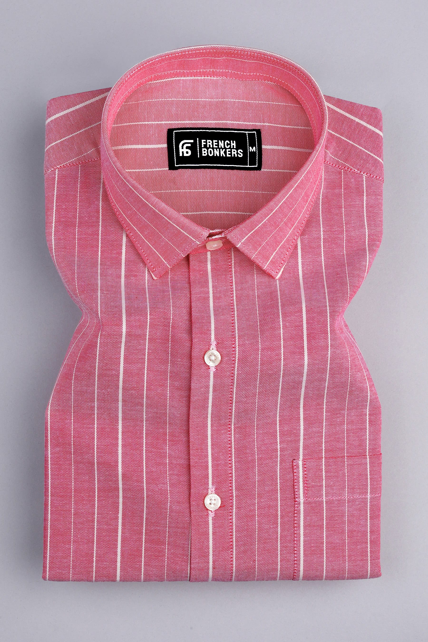 Light red with cream stripe shirt