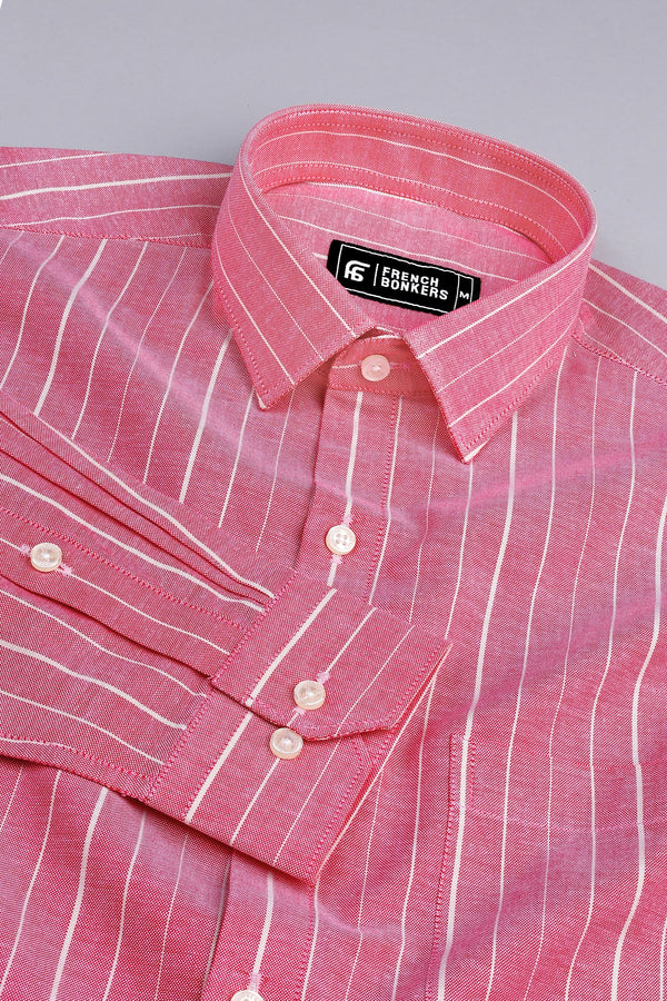 Light red with cream stripe shirt