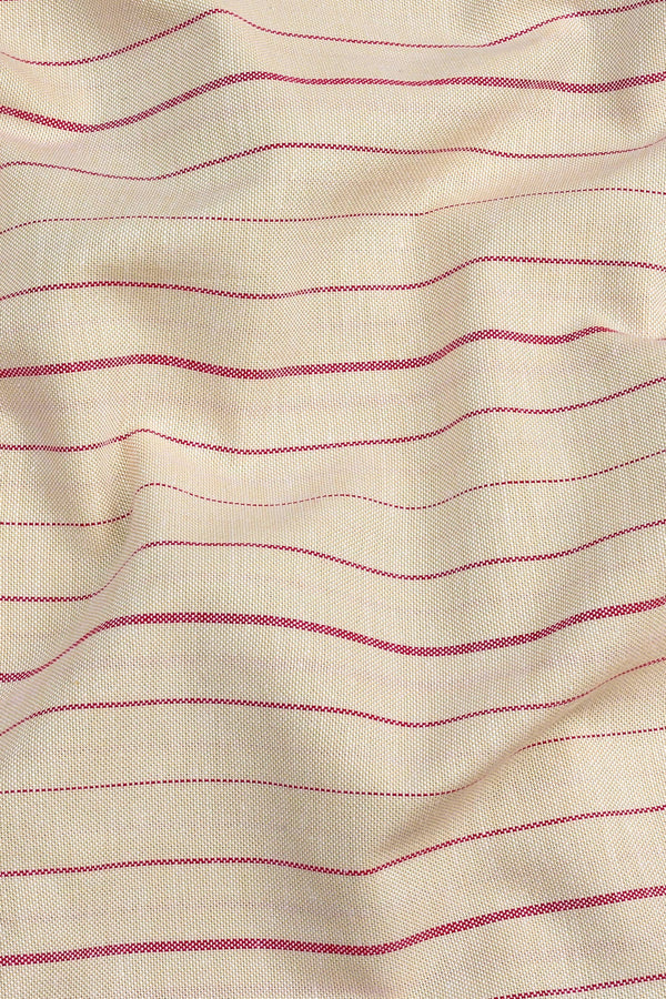 Cream with pink stripe shirt