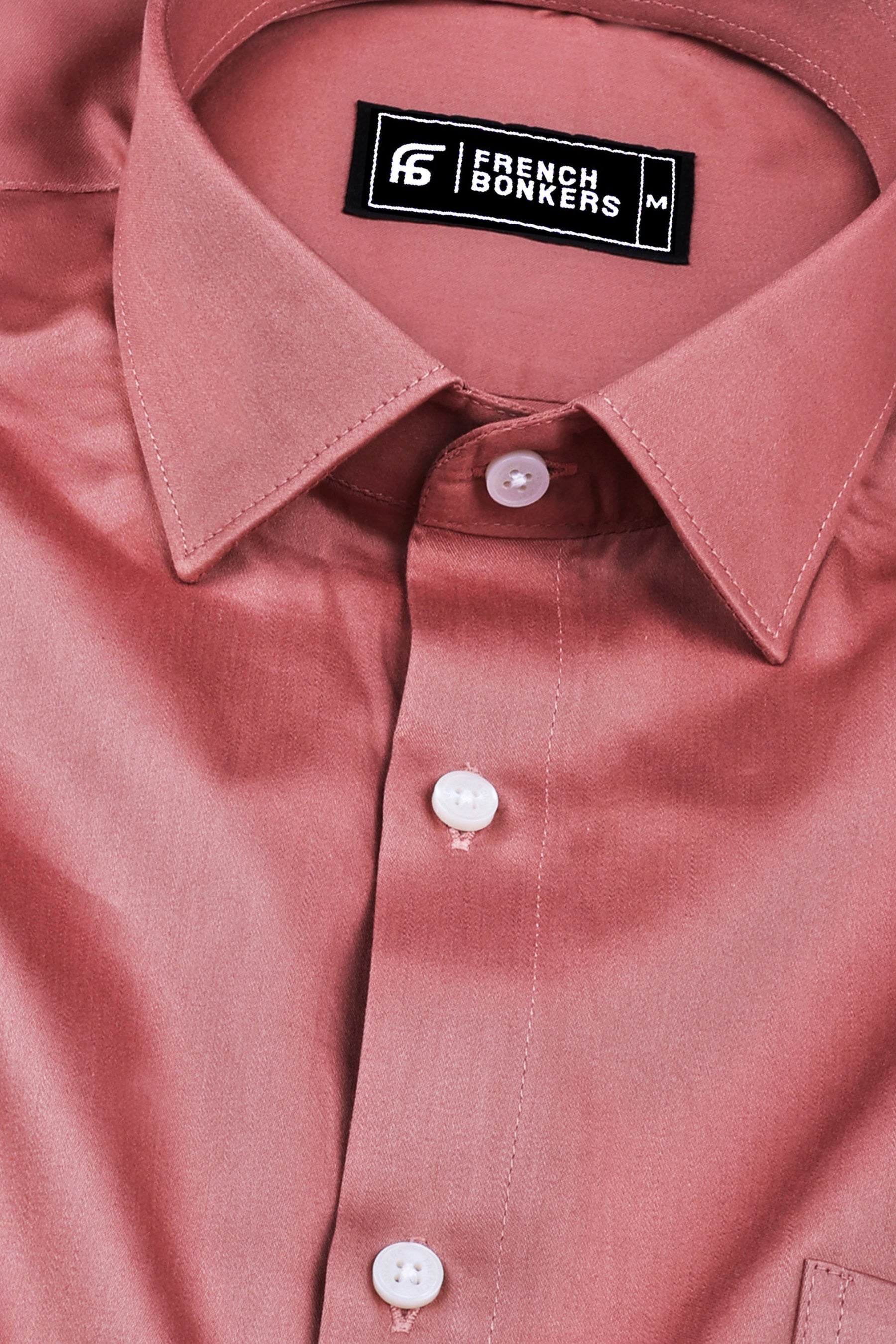 Rainbow chestnut brown satin cotton shirt