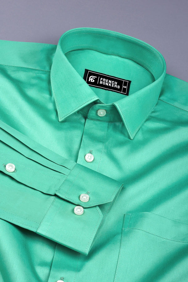 Rainbow green satin cotton shirt