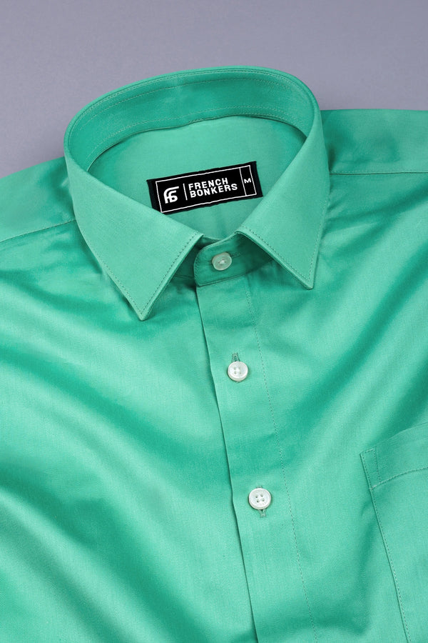 Rainbow green satin cotton shirt