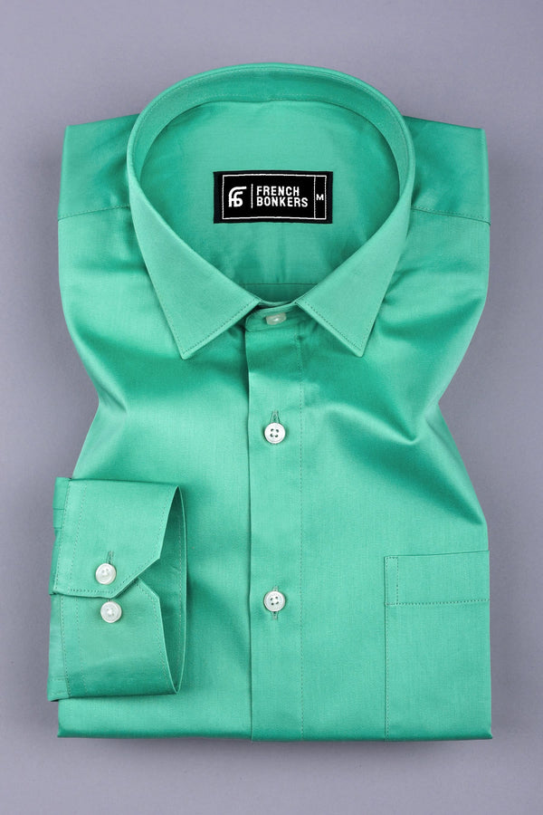 Rainbow green satin cotton shirt